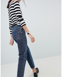 ASOS DESIGN Recycled Florence Authentic Straight Leg Jeans In Viola Deep Blue Wash