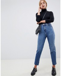 ASOS DESIGN Recycled Ritson Rigid Mom Jeans In Rich Stonewash Blue
