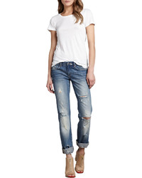 Blank Relaxed Deconstructed Cuffed Jeans