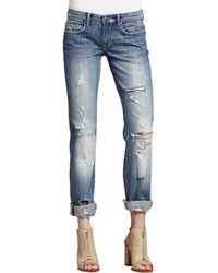 Blank Relaxed Deconstructed Cuffed Jeans