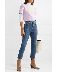 Agolde Riley Cropped High Rise Straight Leg Jeans