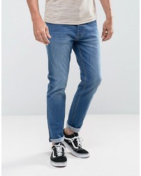 Threadbare Riley Skinny Jeans In Mid Blue Wash