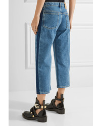 Balenciaga Rockabilly Cropped Low Rise Wide Leg Jeans Light Denim
