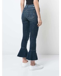 Mother Ruffled Hem Cropped Jeans