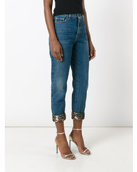 Saint Laurent Sequin Turn Up Jeans