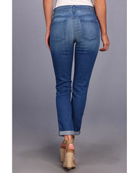 7 For All Mankind Skinny Crop And Roll In Slim Illusion Bright Blue