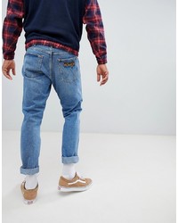 Wrangler Slider Tapered Jeans With Patch Kabel Blue