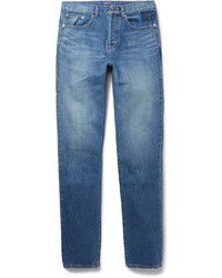 Saint Laurent Slim Fit 17cm Hem Washed Denim Jeans
