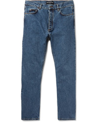 Balenciaga Slim Fit Cropped Stonewashed Denim Jeans