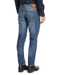 Tom Ford Slim Fit High Low Selvedge Denim Jeans Indigo