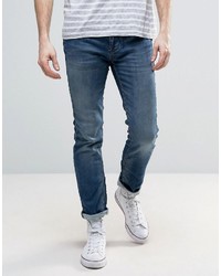 Selected Jeans Slim Fit In Mid Blue