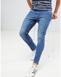 Esprit Slim Fit Tapered Jeans In Mid Wash Blue
