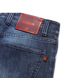Isaia Slim Fit Washed Stretch Denim Jeans