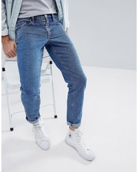 ASOS DESIGN Slim Jeans In Flat Mid Wash