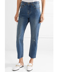 A.P.C. Atelier de Production et de Création Standard Distressed High Rise Straight Leg Jeans