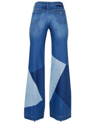 Stella McCartney Wide Leg Faded Cotton Denim Jeans