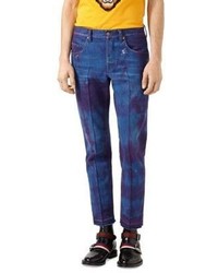 Gucci Stone Washed Tapered Jeans With Dragon