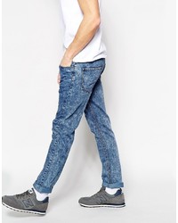 NATIVE YOUTH Straight Fit Acid Wash Jeans