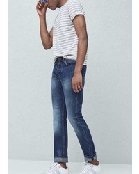 Mango Outlet Straight Fit Dark Bob Jeans