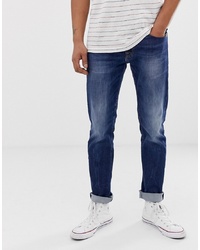 Replay Straight Fit Jeans In Mid Wash