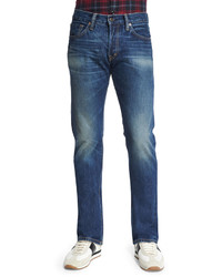 Tom Ford Straight Fit Vintage Wash Selvedge Denim Jeans Blue