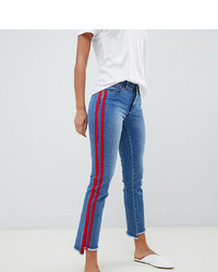Only Tall Straight Leg Crop Jean With Sports Stripe