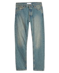 Topman Straight Leg Jeans In Mid Blue At Nordstrom