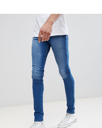 ASOS DESIGN Tall Super Spray On Jeans In Mid Blue