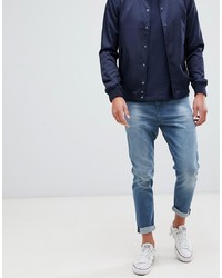 New Look Tapered Jeans In Mid Blue Wash