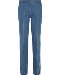 Topshop Unique Whitcomb High Rise Straight Leg Jeans Mid Denim
