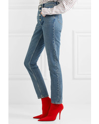 Balenciaga Tube High Rise Straight Leg Jeans Indigo