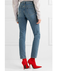 Balenciaga Tube High Rise Straight Leg Jeans Indigo