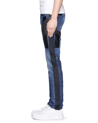 Givenchy Waxed Stripe Panel Cotton Jeans