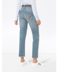 Mira Mikati Woven Belt Cropped Slim Jeans
