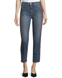 Hudson Zoey High Rise Ankle Straight Leg Jeans W Side Stripe