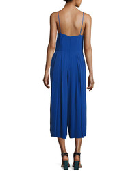 1 STATE 1state Pleated Leg Sleeveless Cropped Jumpsuit Blue