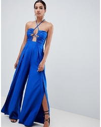 ASOS DESIGN Jumpsuit With Cut Out Detail In Jaquard