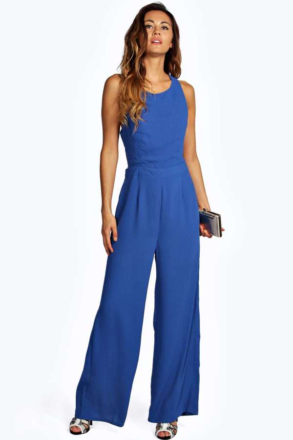 Boohoo Louisa Cut Out Back Detail Jumpsuit, $46 | BooHoo | Lookastic