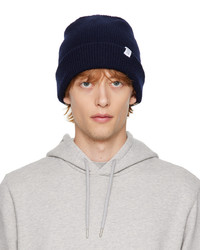 Norse Projects Navy Rolled Brim Beanie