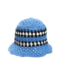 Blue Knit Bucket Hat
