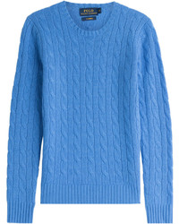Blue Knit Cashmere Sweater