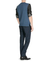 DSQUARED2 Knit Pullover With Denim Sleeves