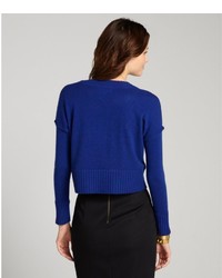 Design History Glory Blue Cashmere Cropped Sweater