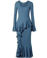 Blue Knit Maxi Dress
