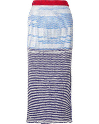 Blue Knit Maxi Skirt