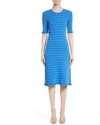 Blue Knit Midi Dress