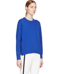 Edit Blue Knit Zippered Sweater