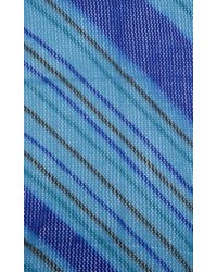 Gp Blue Stripe Open Knit Scarf Blue