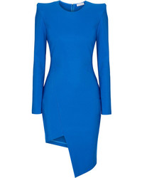Thierry Mugler Mugler Asymmetric Stretch Knit Dress Cobalt Blue