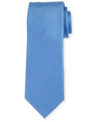Canali Cable Weave Silk Tie Blue